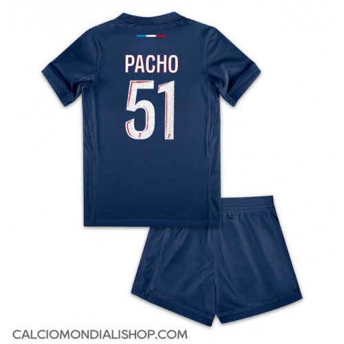 Maglie da calcio Paris Saint-Germain Willian Pacho #51 Prima Maglia Bambino 2024-25 Manica Corta (+ Pantaloni corti)